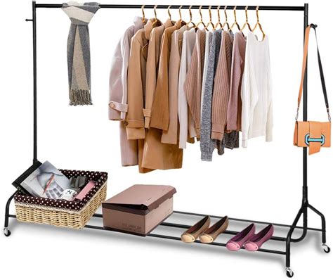 Ejoyous Heavy Duty Clothes Rail Ft Portable Metal Hanging Garment