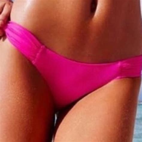 Victoria S Secret Swim Victorias Secret Swim Knockout Bikini Bottoms Peach Floral Print Size