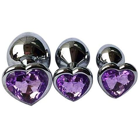 Pcs Set Luxury Metal Butt Toys Heart Shaped Anal Trainer Jewel Butt Plug Kit S M Adult Gay Anal