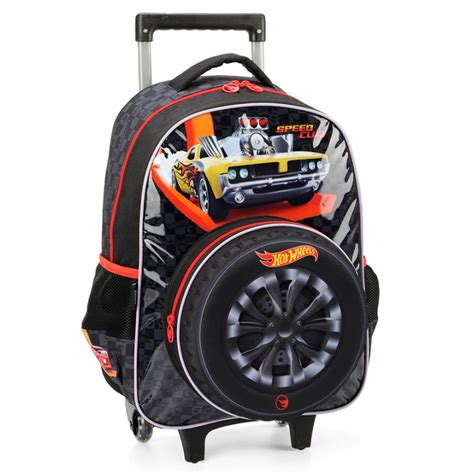 Mochila De Rodinha Lancheira Hot Wheels Speed Club Pt Shop Macrozao