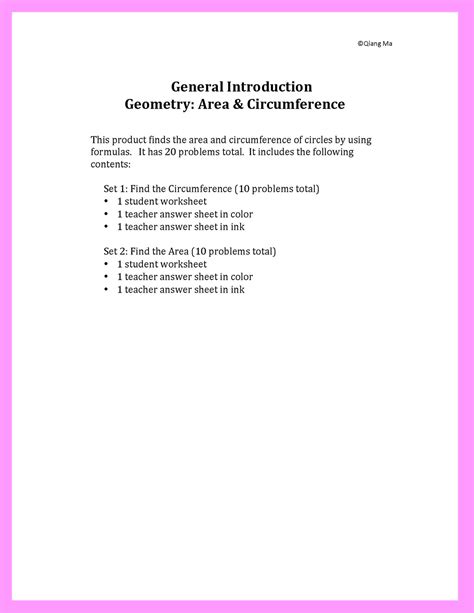 Valentine Color by Code: Area and Circumference: Practice Formulas