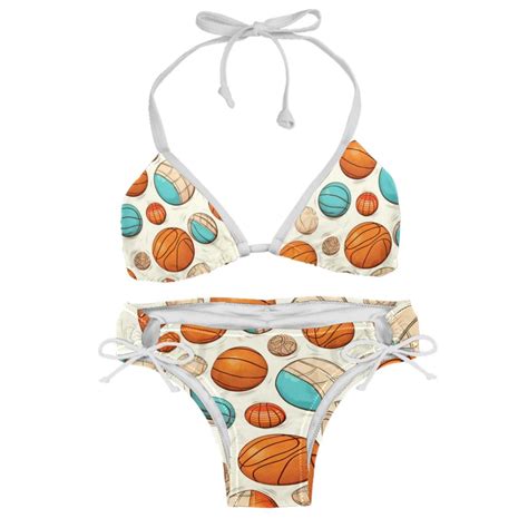 Basketball Adjustable Strap Detachable Sponge Bikini Set Two Pack