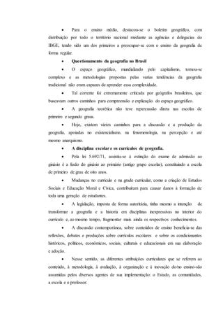 Fichamento Do Livro Para Ensinar E Aprender Geografia Pdf