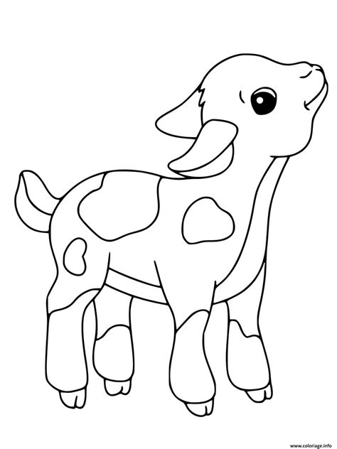 Coloriage Veau Bebe De La Vache Facile Maternelle JeColorie