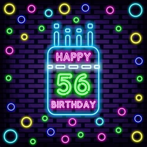 premium vector  happy birthday  year  badge  neon style