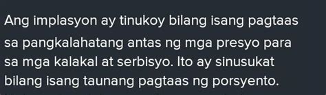 Talumpati Tungkol Sa Inflation Brainly Ph