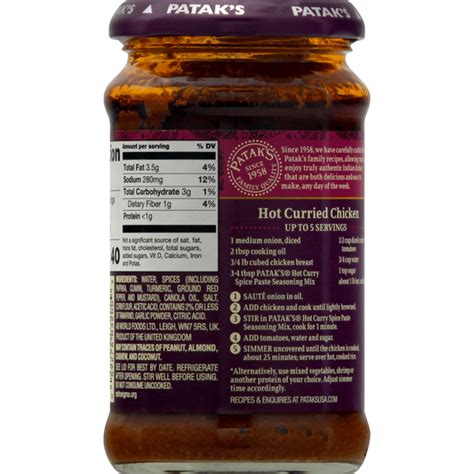 Pataks Spice Paste Hot Curry Oz Instacart