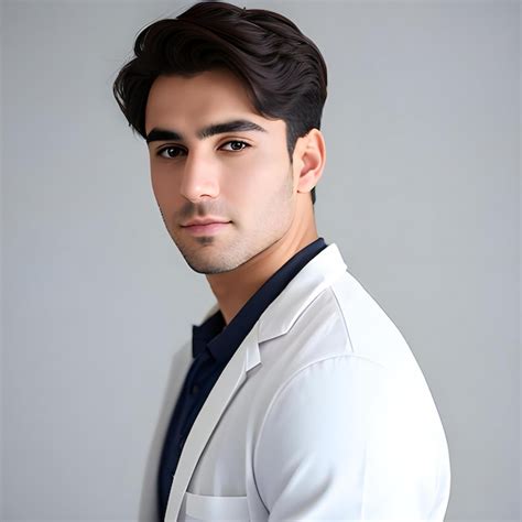 Premium Ai Image A Man In A White Jacket And A White Shirt Is Posing