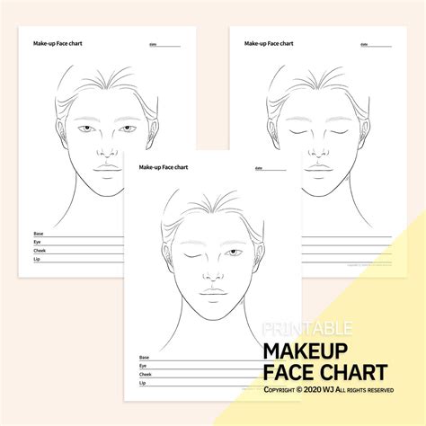 Printable Makeup Practice Sheets Practice Makeup Face Sheets Pdf