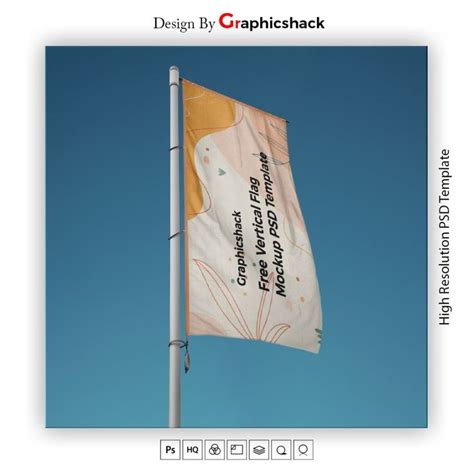 Free Vertical Flag Mockup Psd Template Psd Templates Poster Mockup
