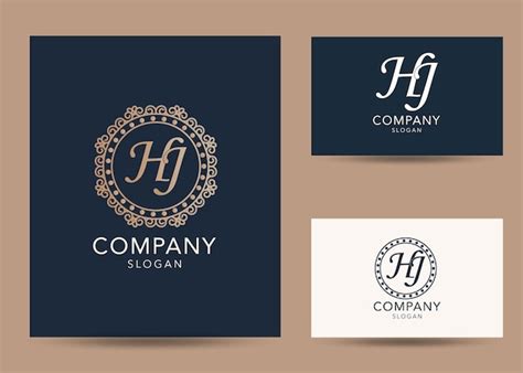 Premium Vector | Modern monogram initial letter hj logo design template