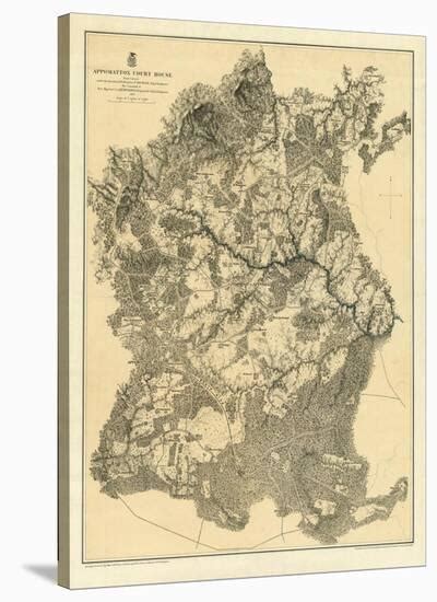 Civil War Map Appomattox Court House C1869 Stretched Canvas Print