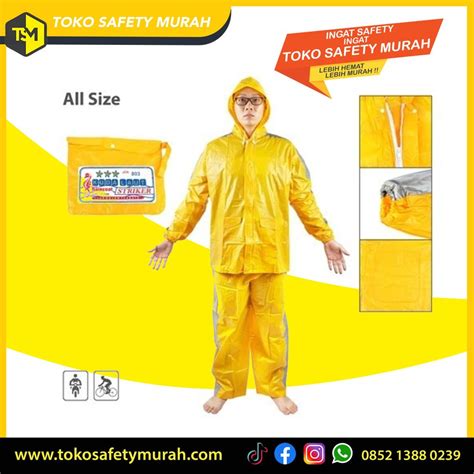 Mantel Jas Hujan Setelan Baju Dan Celana Raincoat Kuning Kuda Laut