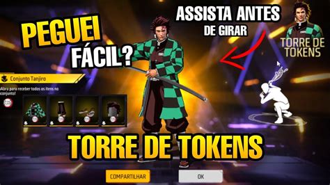 PEGANDO O NOVO TORRE DE TOKENS DO TANJIRO DEMON SLAYER FREE FIRE