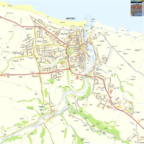 Whitby Offline Street Map, including Whitby Abbey, Harbour, River Esk
