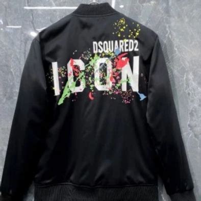 Áo Khoác dsq ICON In Họa Tiết Sau Áo Khoác Gió Nam Dsquared Icon Vẩy Sơn Màu Hot Áo Bomber Nam