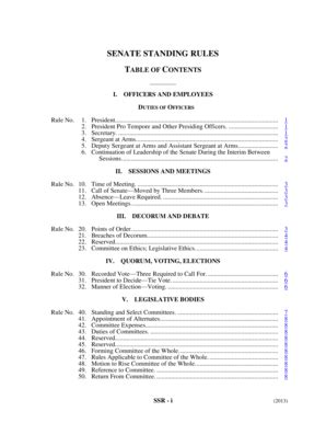 Fillable Online Leg State Nv Senate Standing Rules With Index Nevada