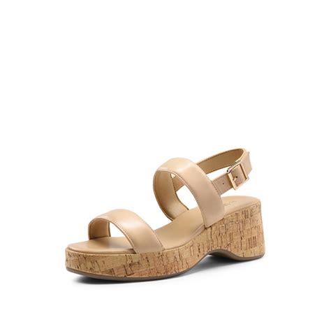NUDE PU Platform Wedge Sandals Strap Sandals Dream Pairs