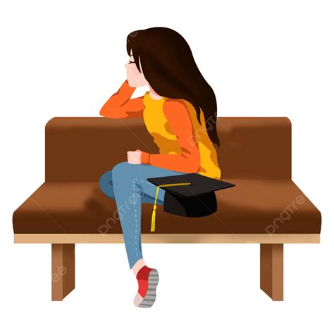 girl sitting  couch clipart