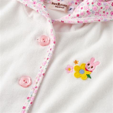 HOT BISCUITS ミキハウス パイル素材 おでかけポンチョ 紺 ピンク フリ cm ホットビスケッツ ミキハウス