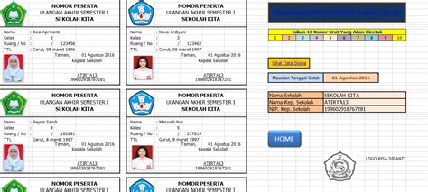 Aplikasi Kartu Ujian Sekolahujian Nasional Format Excel 2024 Sekolah