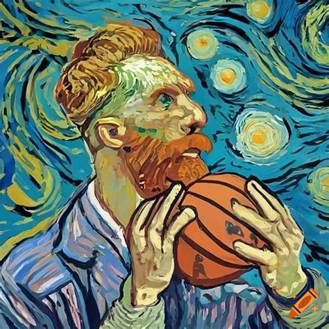 Van Gogh Inspired Basketball Artwork