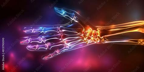 anatomical  illustration  human hand  finger bones concept