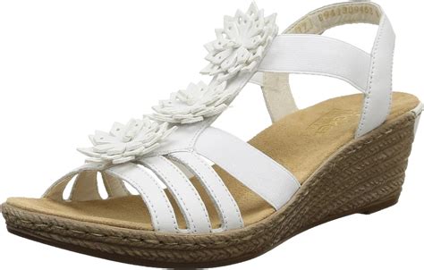 Rieker 62461 Damen Offene Sandalen Mit Keilabsatz Rieker Amazon De