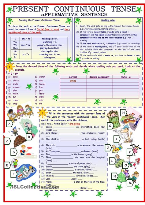 Present Continuous Tense Rules Pdf