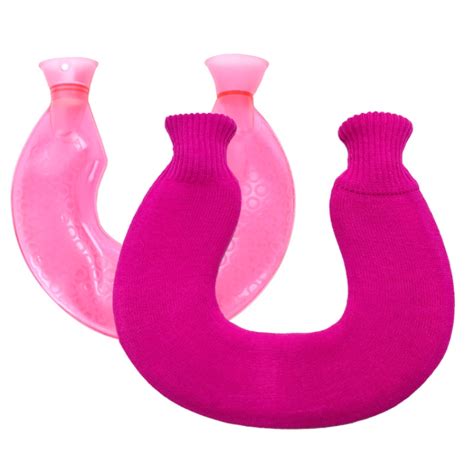 U Shaped PVC Hot Compress Shoulder And Neck Explosion Proof Water Injection Hot Water Bag Rose