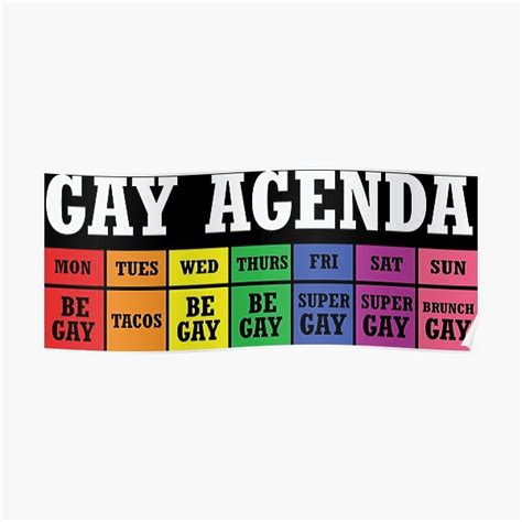 The Gay Agenda Funny Lgbtq Support Rainbow Flag Pride Month Poster For Sale By Thegreatestone
