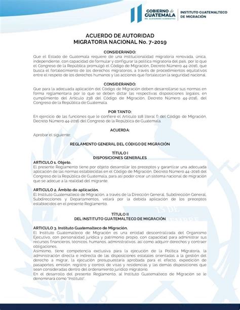 Pdf Acuerdo De Autoridad Migratoria Nacional No Acuerdo De