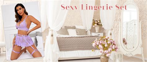 Amazon Mixxmix Women S Lingerie With Garter Belt Floral Lace Lingerie Set With Mini Skirts