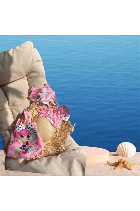Lolliboomkids Kız Çocuk Bebek Baskı Detaylı Plaj Çantası Hediyeli Bikini Takımı Fiyatı
