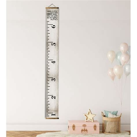 Grow So Tall Natural Canvas Growth Chart For Kids Wall Tape Ruler