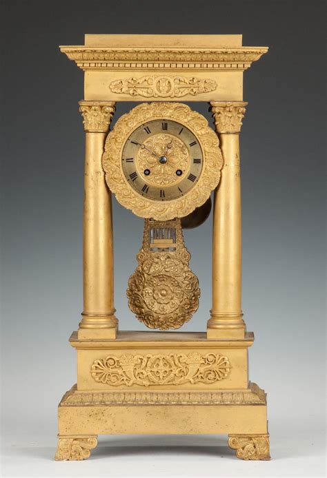 French Gilt Bronze Portico Clock Cottone Auctions