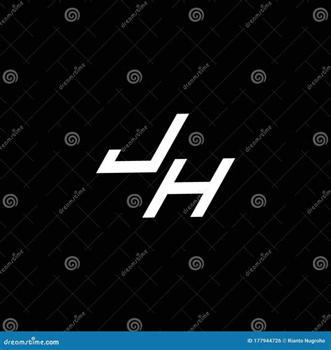 Jh Logo Monogram With Up To Down Style Modern Design Template Stock