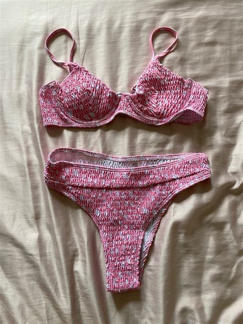 Pink Floral Bikini On Carousell
