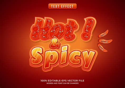 Premium Vector Hot Spicy Text Style With Chili And Hot Themes