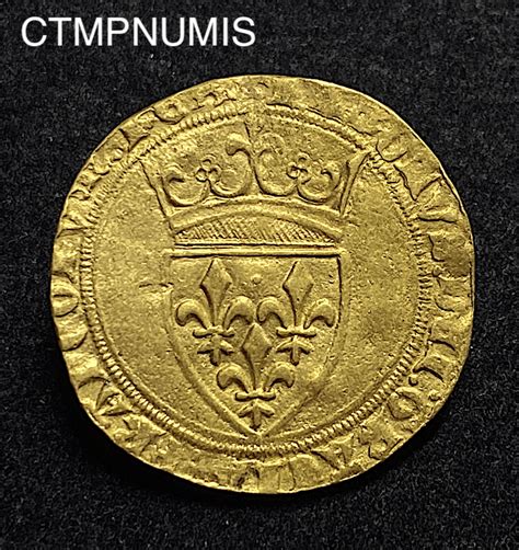 MONNAIE ROYALE CHARLES VI ECU D OR A LA COURONNE COUPS CTMP NUMIS