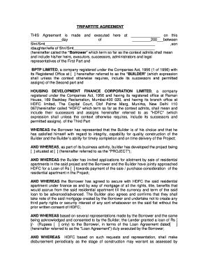 Tripartite Agreement Hdfc Bank Fill Online Printable Fillable