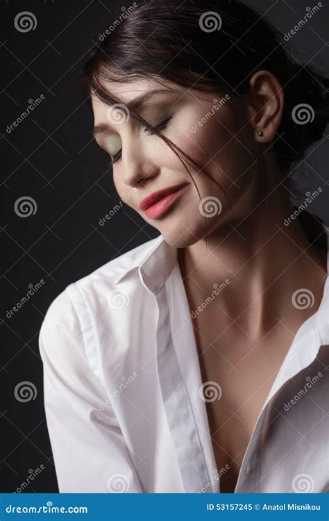 Beauty Portrait Of A Sensual Brunette Model Stock Image Image Of Color Brunette 53157245