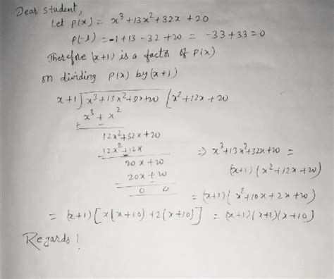 Factorise The Part X X X Maths Polynomials