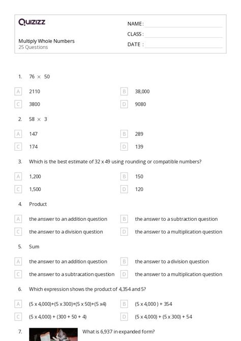 50 Multiplication And Area Models Worksheets For 3rd Grade On Quizizz