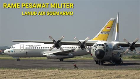 Ramai Pesawat Militer Landing Take Off Di Bandara Adi Soemarmo