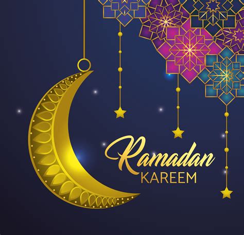 Stars With Moon Hanging For Ramadan Kareem Vector Art At Vecteezy