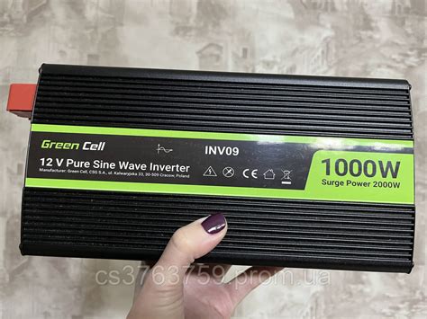 Инвертор (преобразователь) автомобильный Green Cell 12V, 1000W/2000W ...