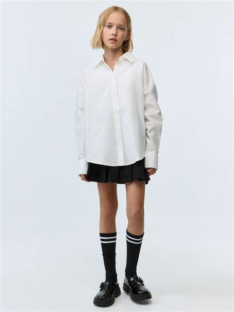 Школьная белая блузка для девочек цвет: белый, артикул: 4808050553 ...