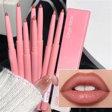 L Piz Labial Resistente Al Agua Delineador De Labios Mate Sexy Nude Rojo Tinte De Contorno