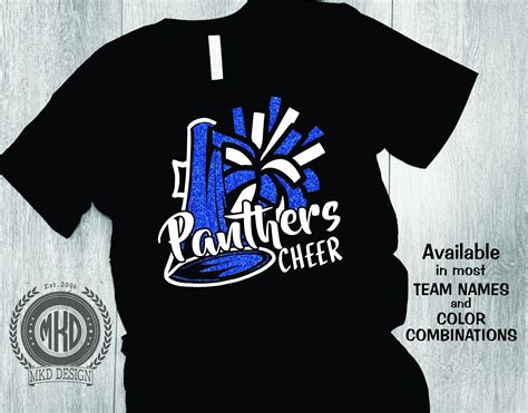 Panthers Cheer Tee Panther Cheer Glitter Tee Panther Cheer Etsy